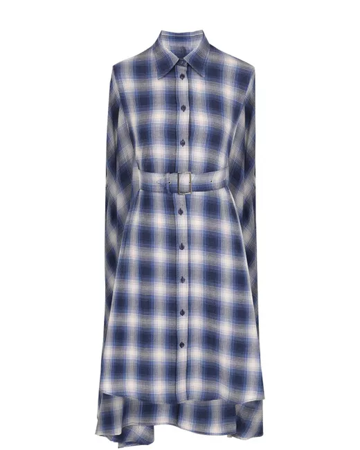 MM6 by Maison Margiela Хлопковая блуза ассиметричного кроя с поясом