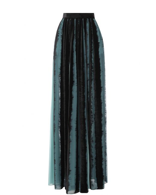 Elie Saab Бархатная юбка-макси с широким поясом