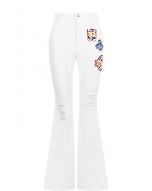 Dolce & Gabbana Расклешенные джинсы с потертостями и декоративной отделкой