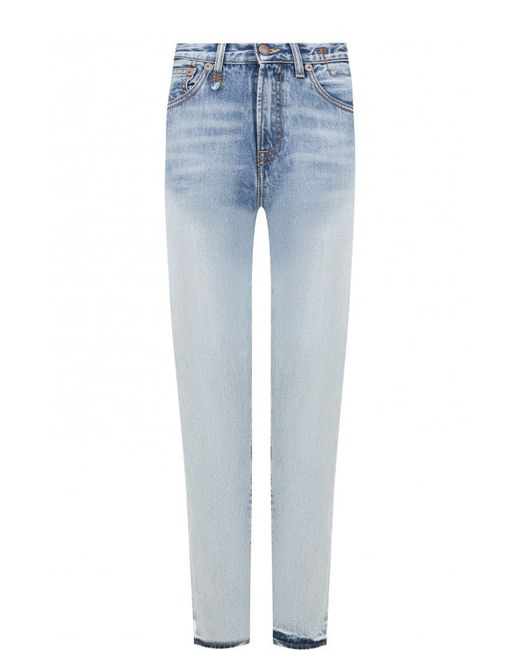 R13 Укороченные джинсы с потертостями