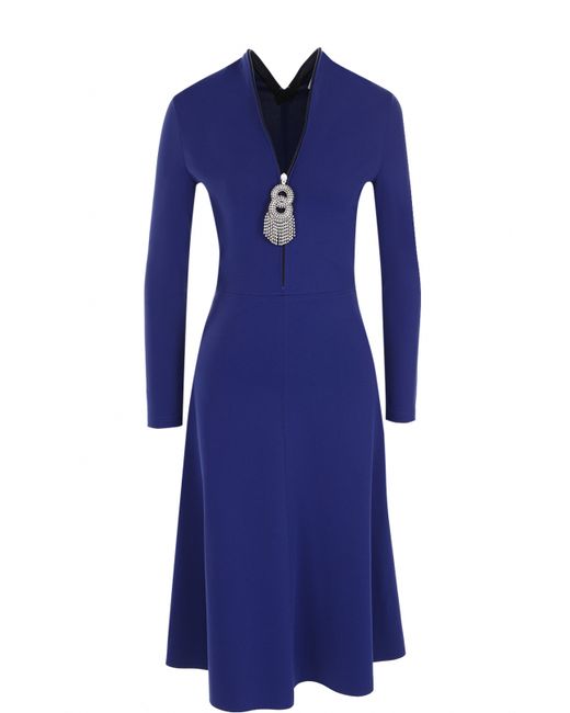 Balenciaga Приталенное платье-миди с вырезом на молнии