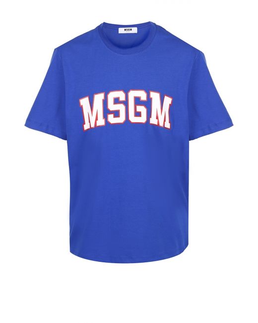 Msgm Хлопковая футболка с контрастной надписью