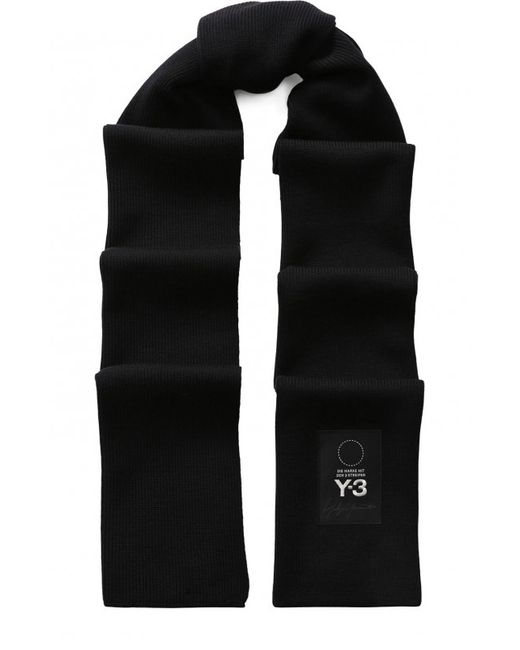 Y-3 Шерстяной шарф с логотипом бренда