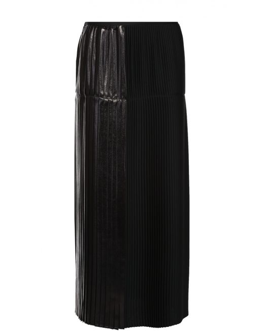 Stella Mccartney Плиссированная юбка-макси с металлизированной отделкой