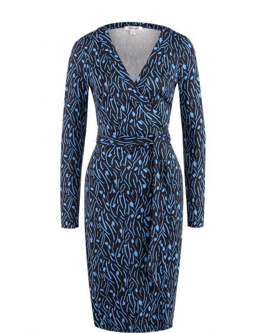 Diane Von Furstenberg Шелковое платье с запахом и принтом