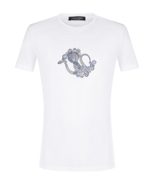 Roberto Cavalli Хлопковая футболка с принтом