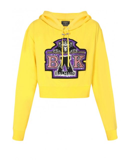 Balmain Хлопковый пуловер с капюшоном x Beyoncé