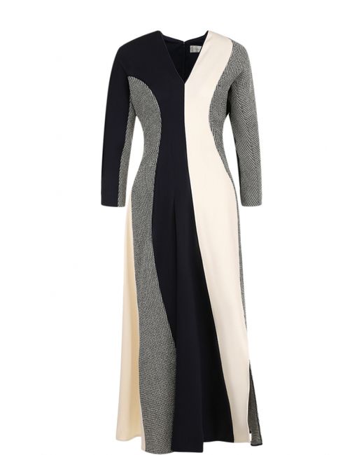 Victoria Beckham Приталенное шерстяное платье с укороченным рукавом