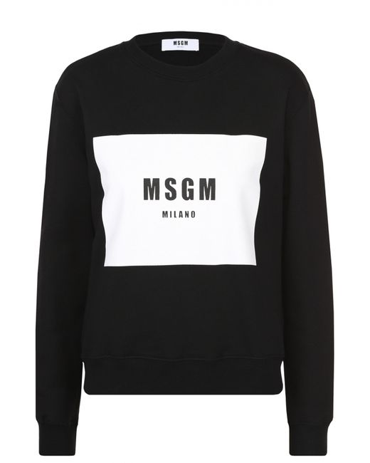 Msgm Хлопковый свитшот с контрастным логотипом бренда