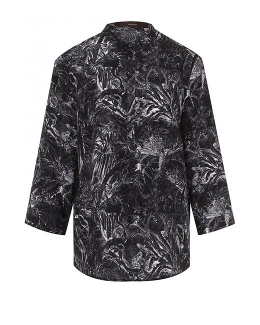 Windsor Шелковая блуза свободного кроя с принтом