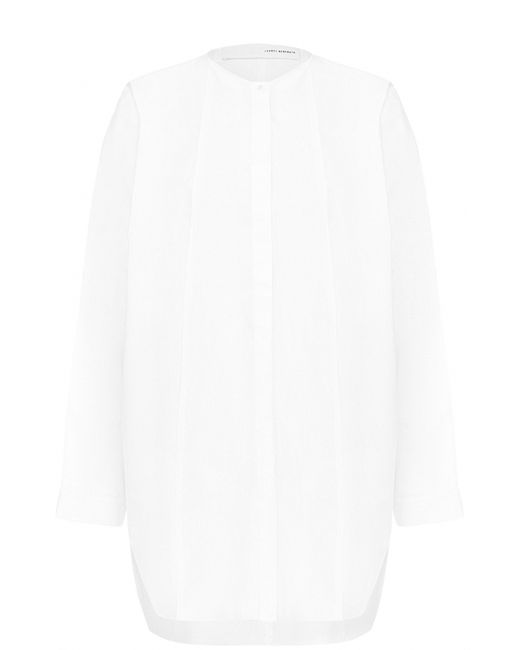 Isabel Benenato Хлопковая блуза свободного кроя с круглым вырезом