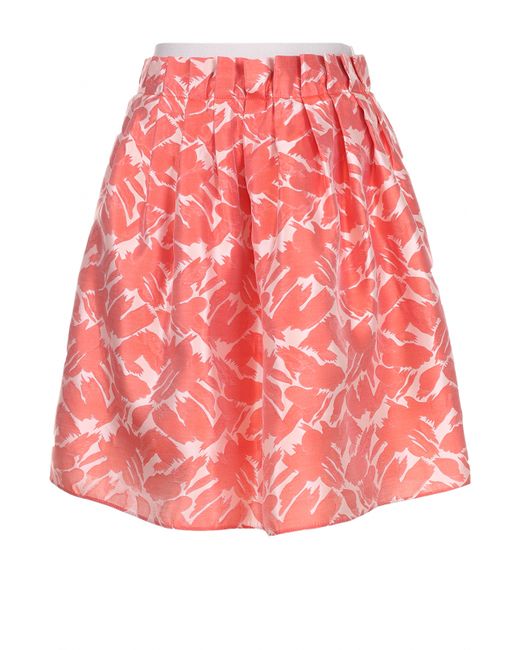 Armani Collezioni Мини-юбка с цветочным принтом и контрастным поясом