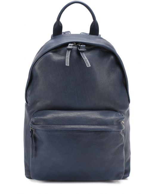 Officine Creative Кожаный рюкзак с внешним карманом на молнии