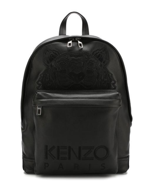 Kenzo Кожаный рюкзак с внешним карманом на молнии