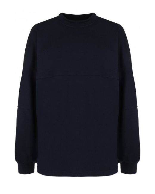 Burberry Хлопковый пуловер с воротником-стойкой и логотипом бренда