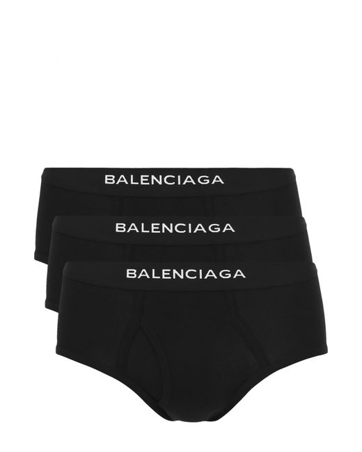 Balenciaga Комплект из трех хлопковых хипсов с широкой резинкой