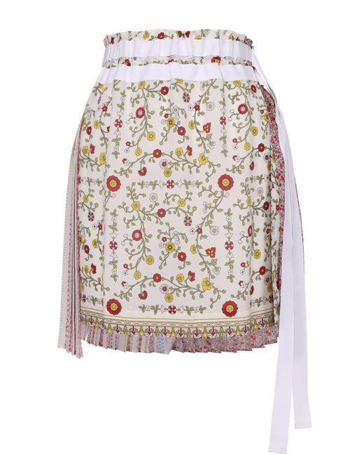 No21 Шелковая юбка с плиссировкой и цветочным принтом