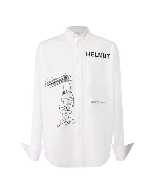 Helmut Lang Хлопковая рубашка с воротником button down