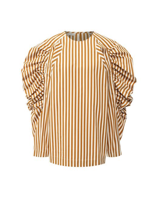 Dries Van Noten Хлопковая блуза с объемными рукавами