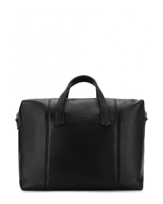 Giorgio Armani Кожаная дорожная сумка на молнии с плечевым ремнем