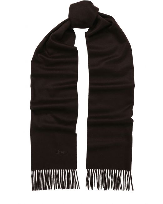 Brioni Кашемировый шарф с бахромой