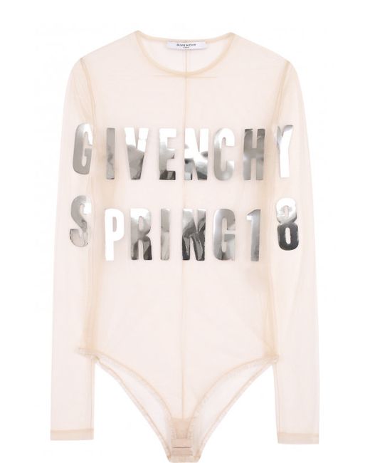 Givenchy Полупрозрачное боди с логотипом бренда