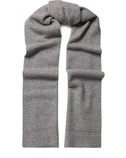 William Sharp Кашемировый шарф фактурной вязки с отделкой стразами