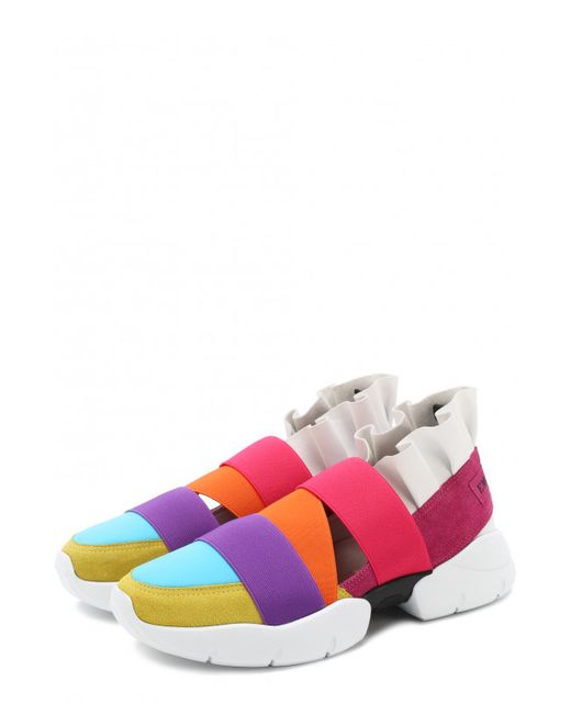 Emilio Pucci Комбинированные кроссовки с оборками