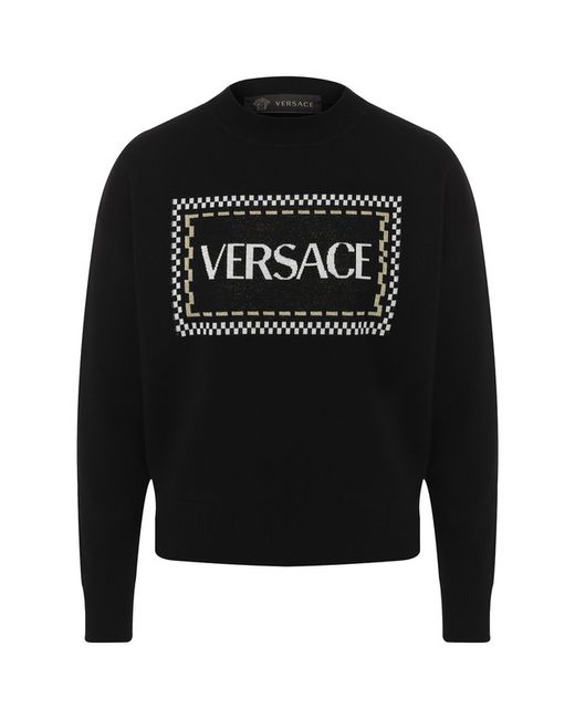 Versace Шерстяной пуловер с логотипом бренда