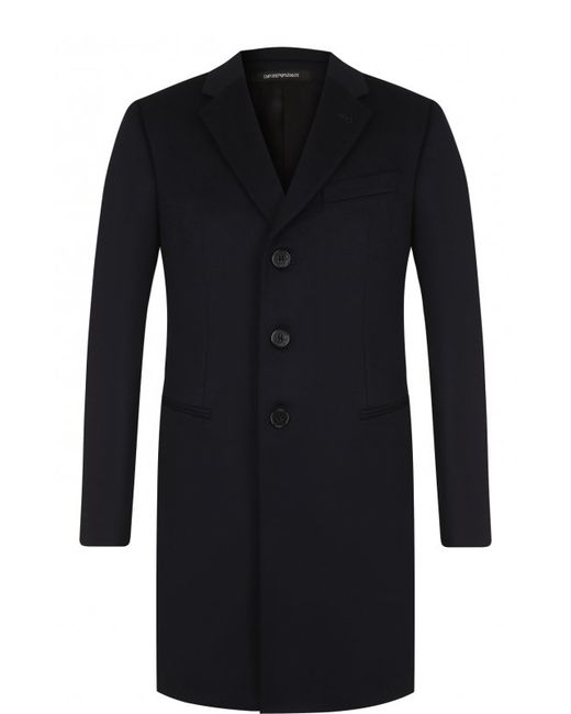 Emporio Armani Однобортное пальто из смеси шерсти и кашемира