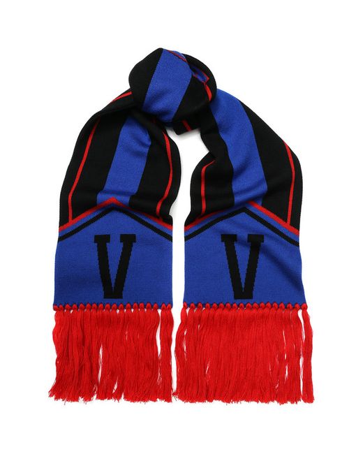 Versace Шерстяной шарф с бахромой