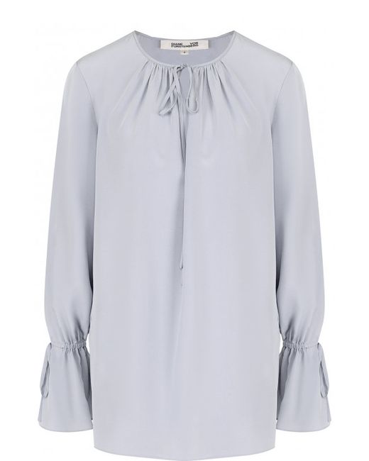 Diane Von Furstenberg Шелковая блуза свободного кроя с круглым вырезом