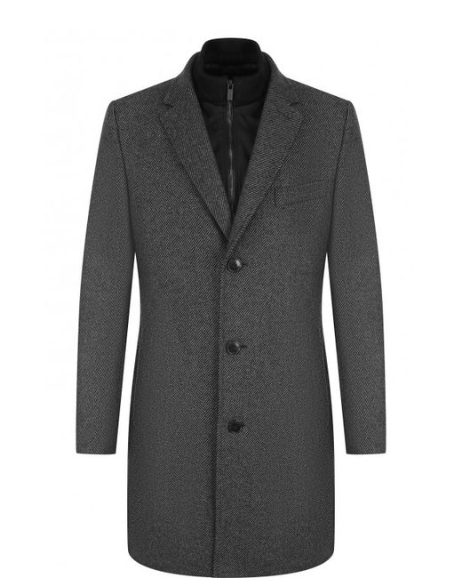 Hugo Однобортное шерстяное пальто с подстежкой