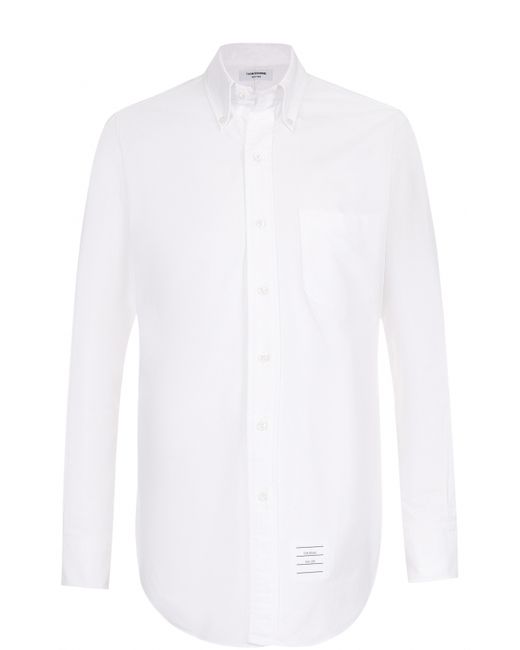 Thom Browne Хлопковая рубашка с воротником button down