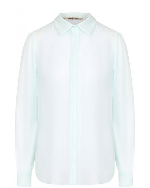 Roberto Cavalli Полупрозрачная шелковая блуза