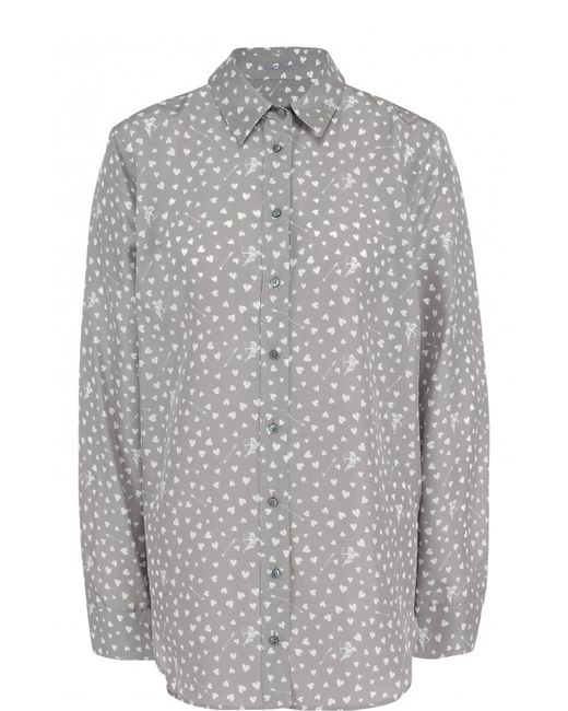 Van Laack Шелковая блуза свободного кроя с принтом