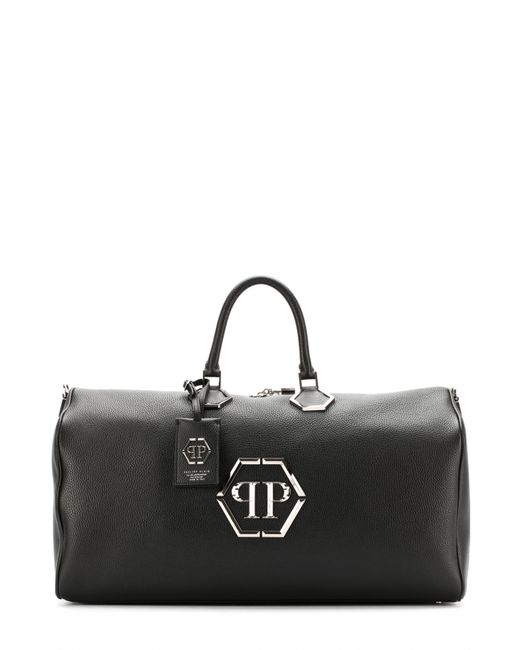 Philipp Plein Кожаная спортивная сумка с логотипом бренда