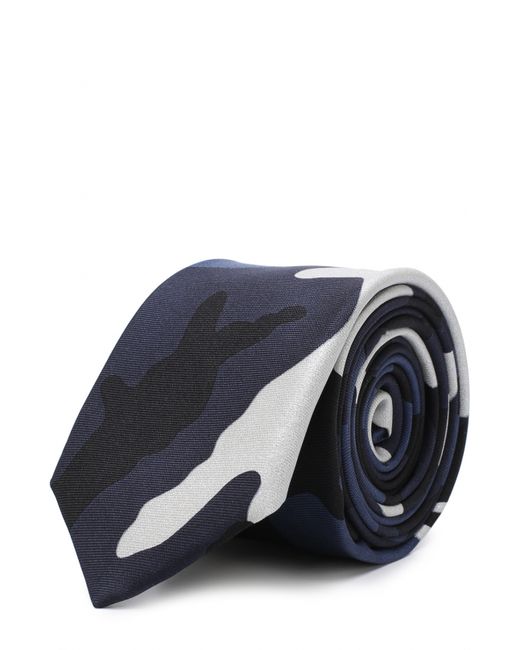 Valentino Шелковый галстук с камуфляжным принтом
