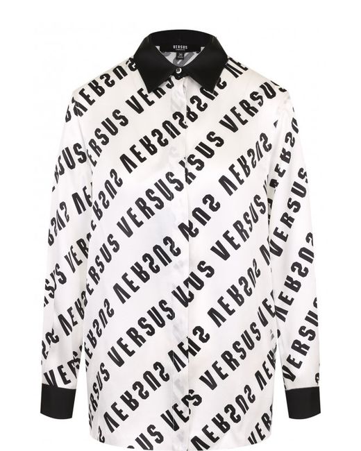 Versus Шелковая блуза с логотипом бренда