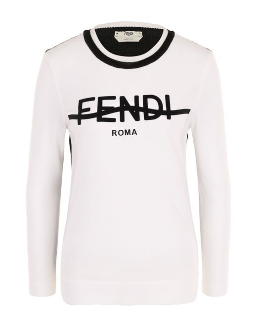 Fendi Вязаный пуловер с логотипом бренда