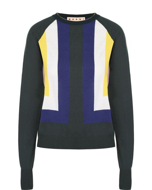 Marni Облегающий пуловер с контрастной отделкой