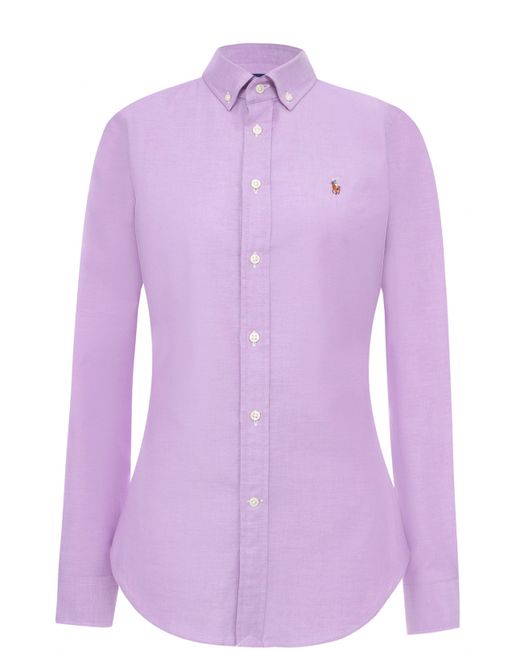 Polo Ralph Lauren Приталенная блуза с вышитым логотипом бренда