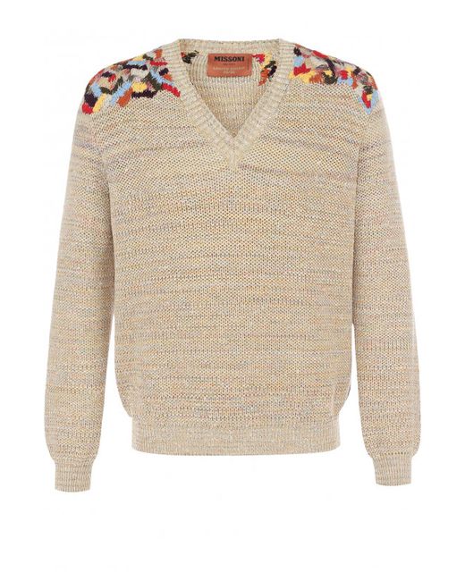 Missoni Хлопковый пуловер тонкой вязки с вышивкой