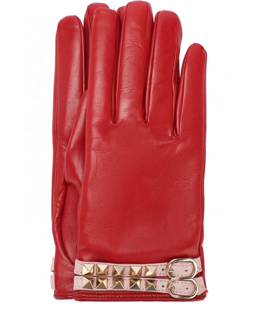 Valentino Кожаные перчатки Garavani Rockstud