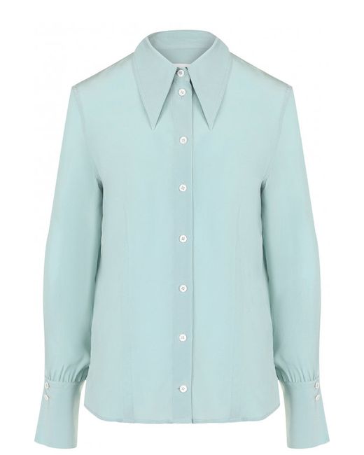 Victoria Beckham Однотонная приталенная блуза из шелка