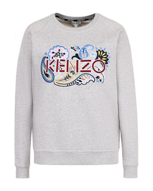 Kenzo Хлопковый свитшот свободного кроя с логотипом бренда