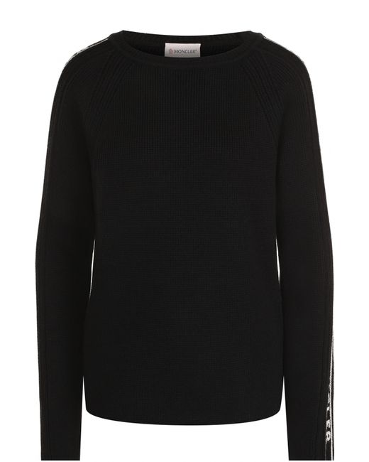 Moncler Шерстяной пуловер с круглым вырезом