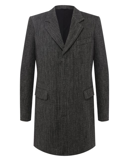 Ann Demeulemeester Однобортное пальто из смеси льна с шерстью и вискозы хлопком