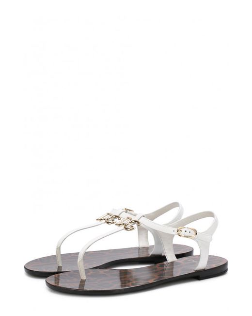 Dolce & Gabbana Кожаные сандалии с логотипом бренда