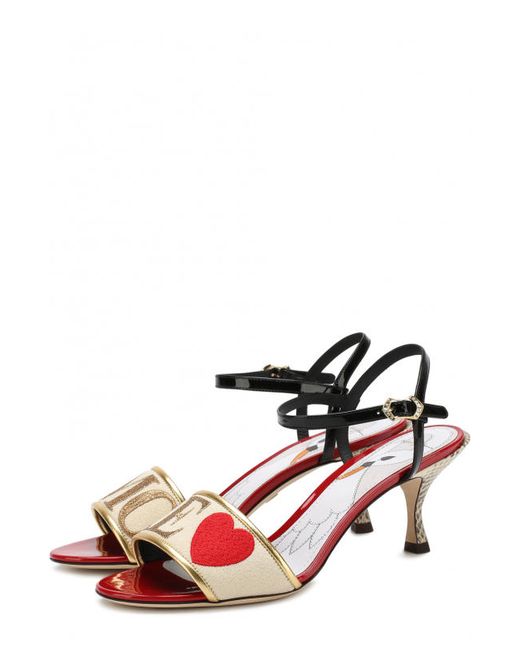 Dolce & Gabbana Босоножки Keira с принтом на каблуке kitten heel